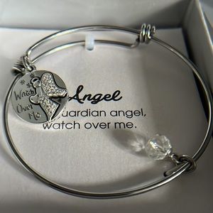 LA ROCKS Guardian Angel Charms Stainless Steel Bracelet - New in Box